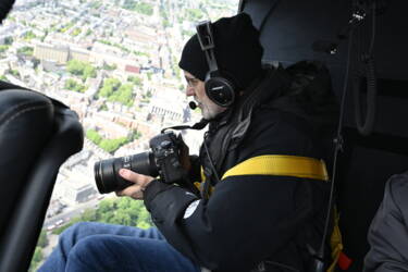 BTS of aerial photographer Donn Delson, taken with a Z6II and 24-70mm f/2.8 S in London, UK, in May. 